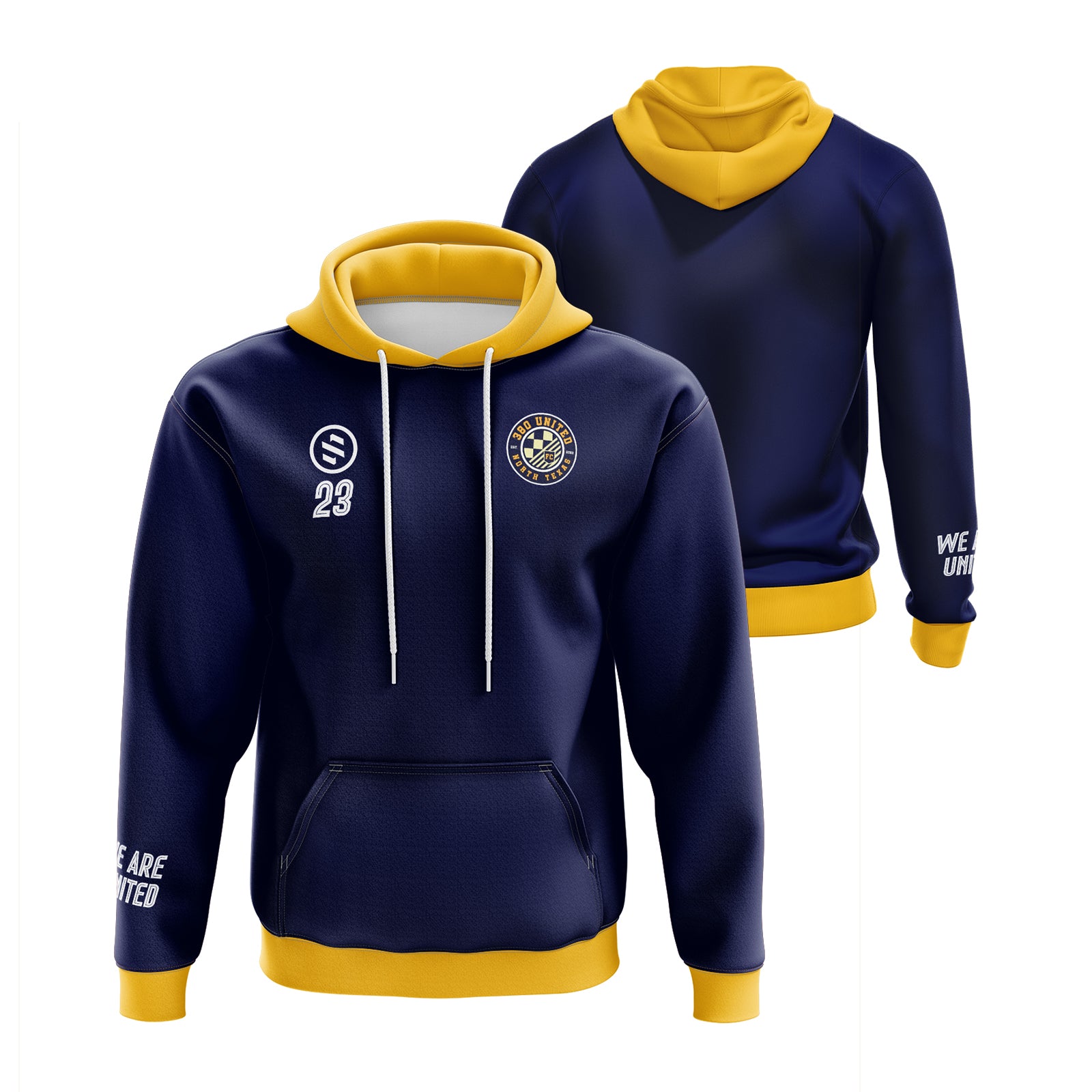 380 United FC - Navy and Gold Pocket Hoodie