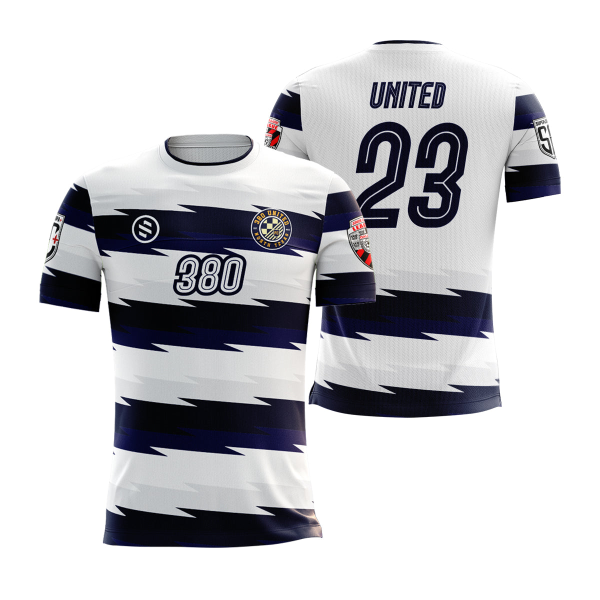 380 United FC - White and Navy Jersey
