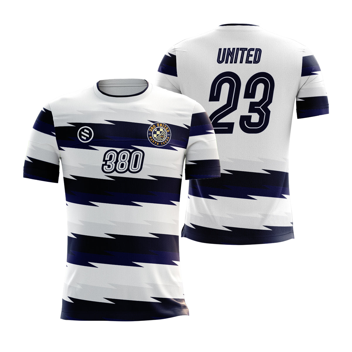 380 United FC - White and Navy Jersey (without sleeve logo)