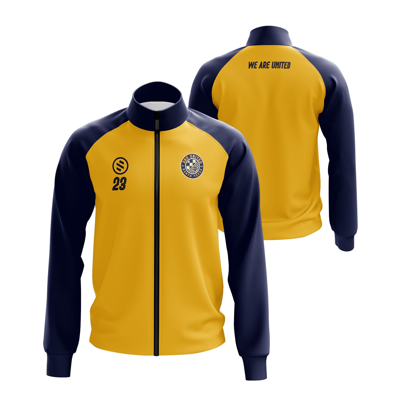 380 United FC - Gold and Navy Full Zip Jacket