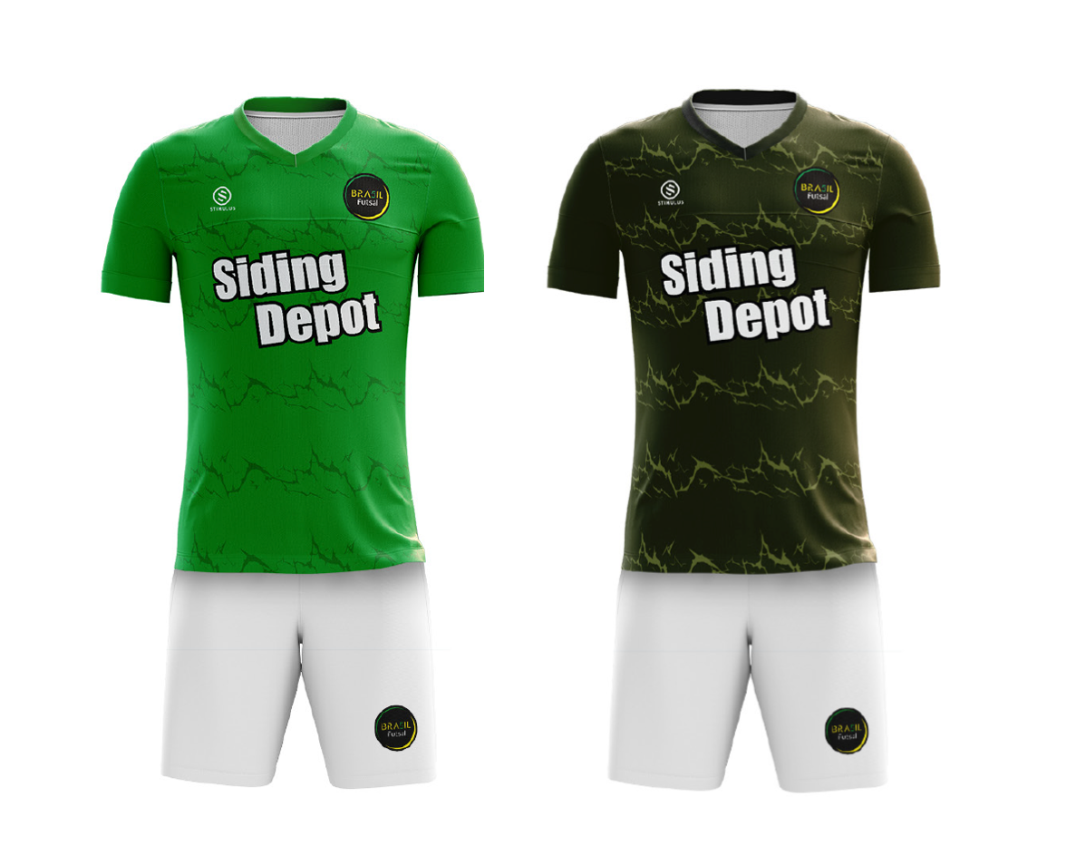 Bra5il Futsal - Green Reversible Jersey - White Shorts