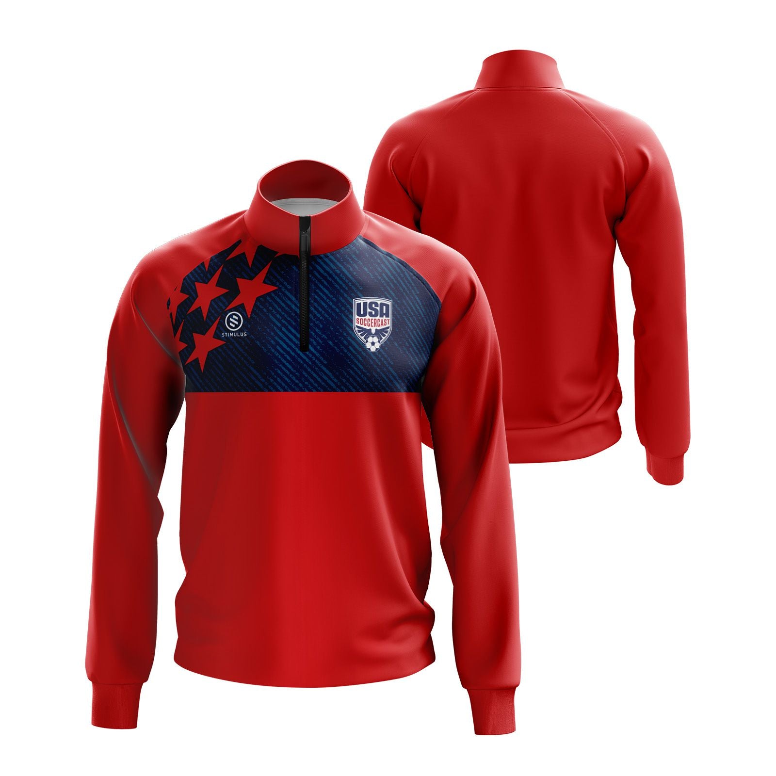 USA Soccercast - 2024 Red Stars and Stripes Half Zip Jacket