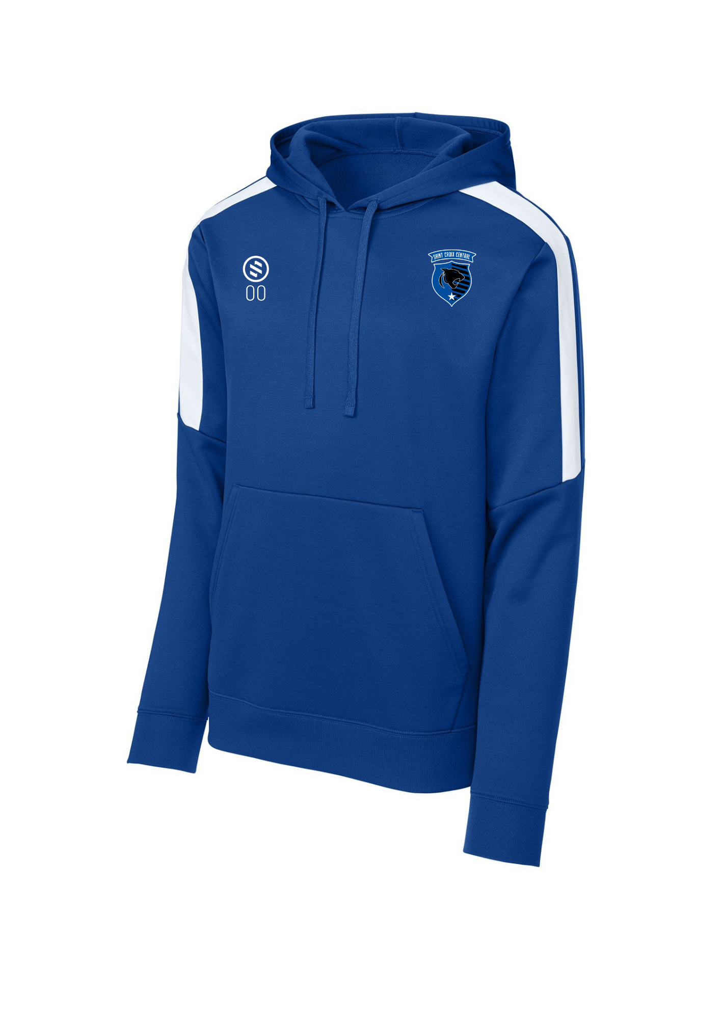 St.Croix Central Boys - Performance Stripe Hoodie - Adult - True Royal/White