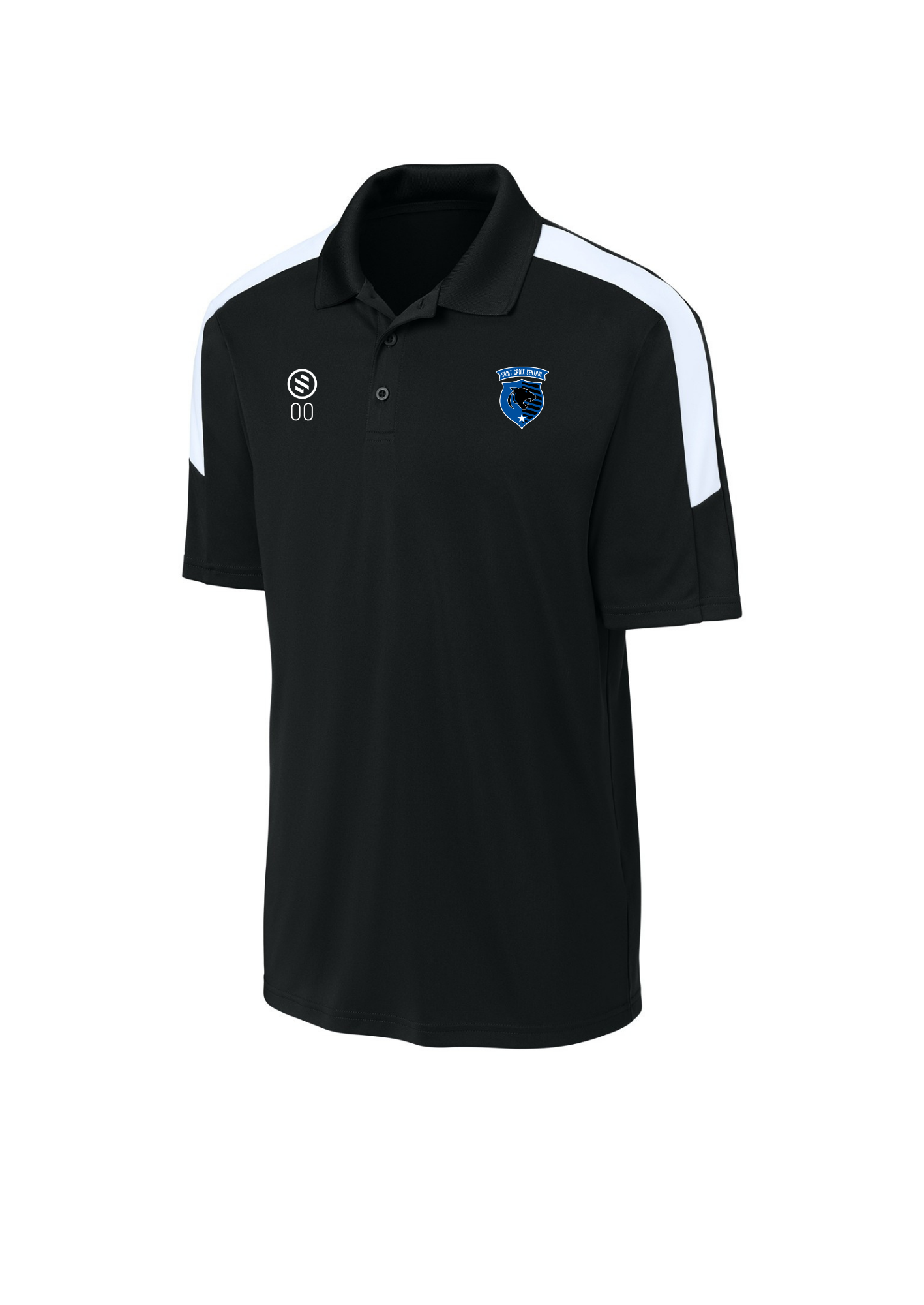 St.Croix Central Boys - Performance Stripe Polo - Men's - Black/White