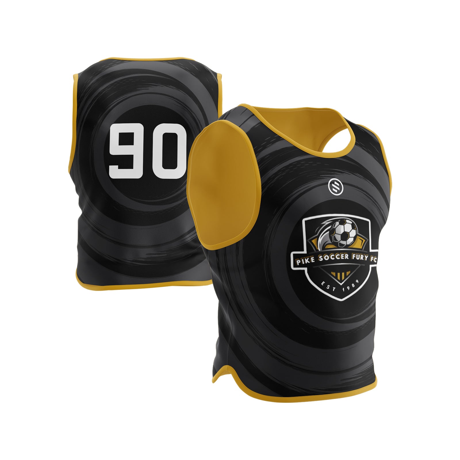 Pike Fury FC - Gold/Black Reversible Pinnie