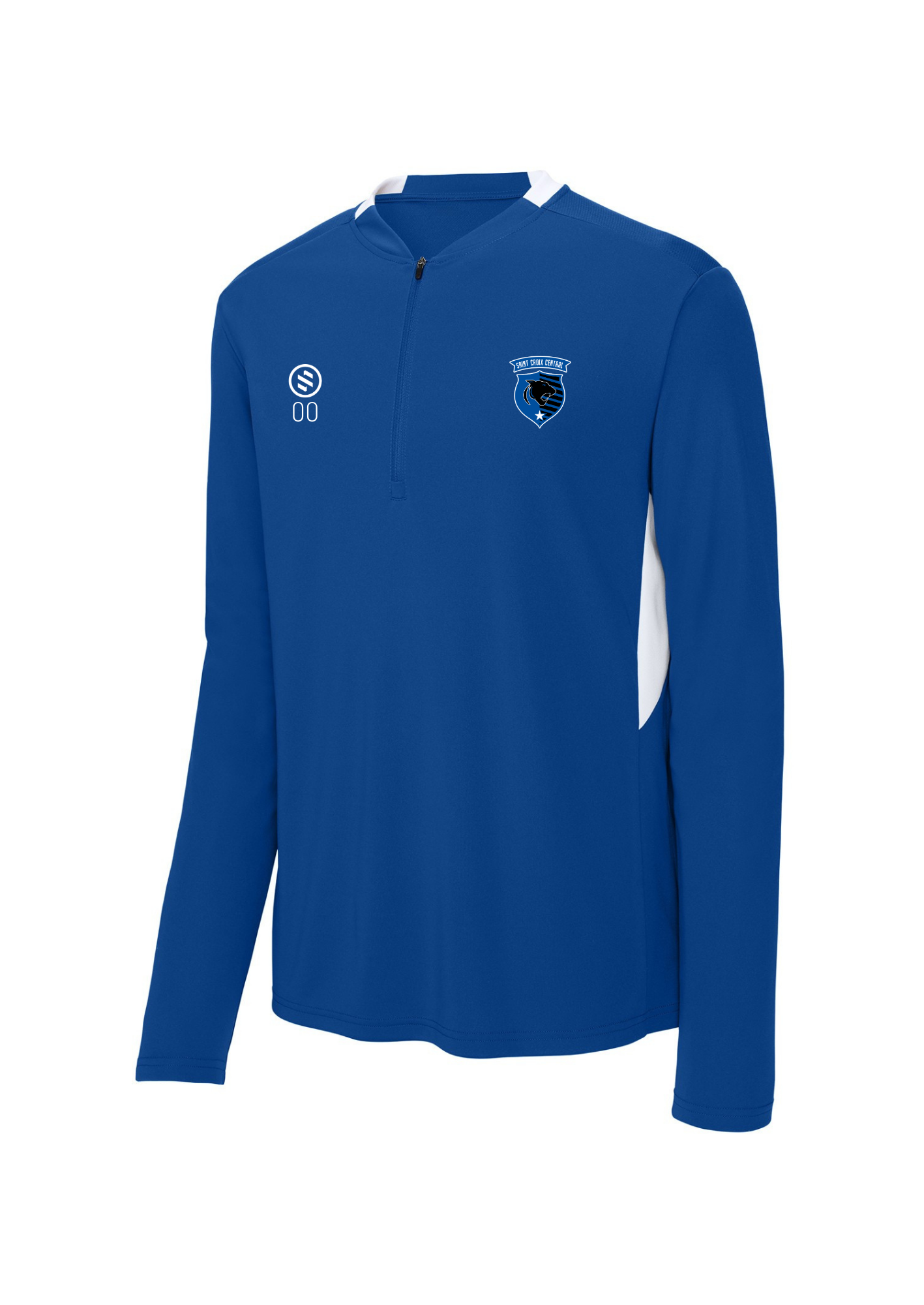 St.Croix Central Boys- Core Performance 1/4 Zip Pullover - True Royal/White