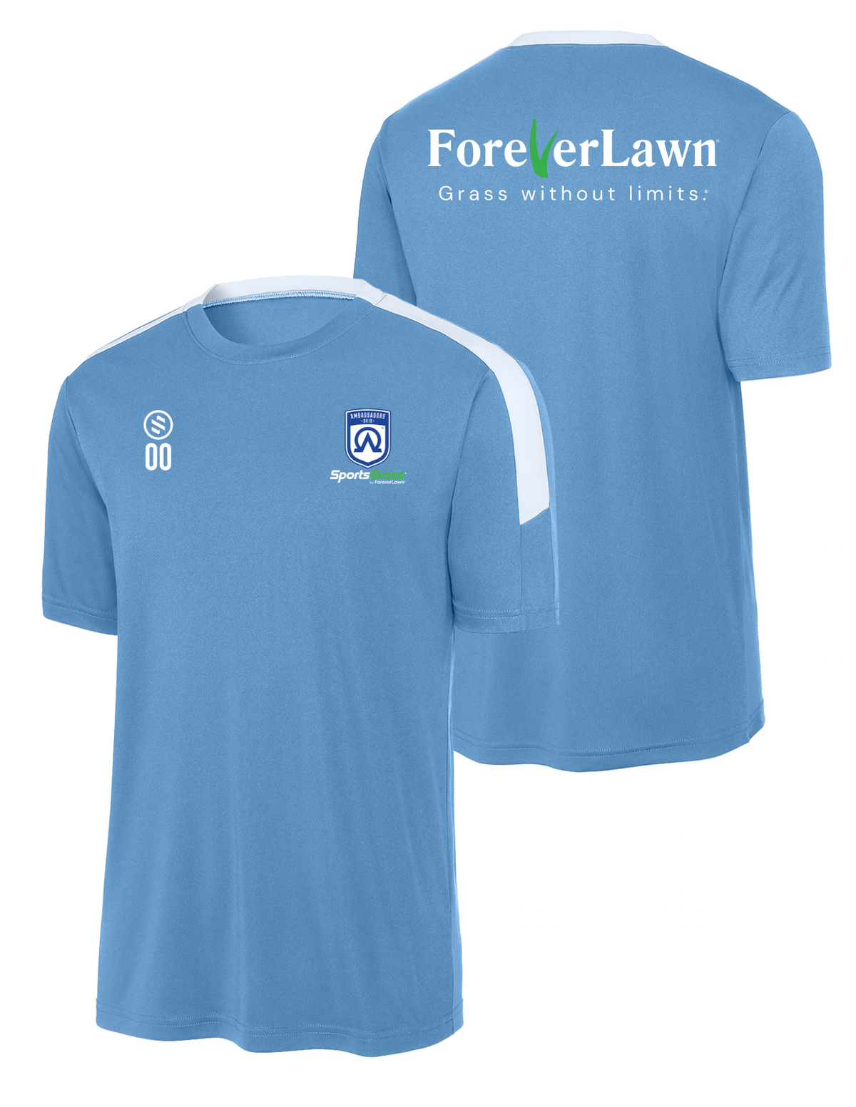 Ambassadors FC - Ohio - Competitor Crew Tee - Adult - Carolina Blue/ White