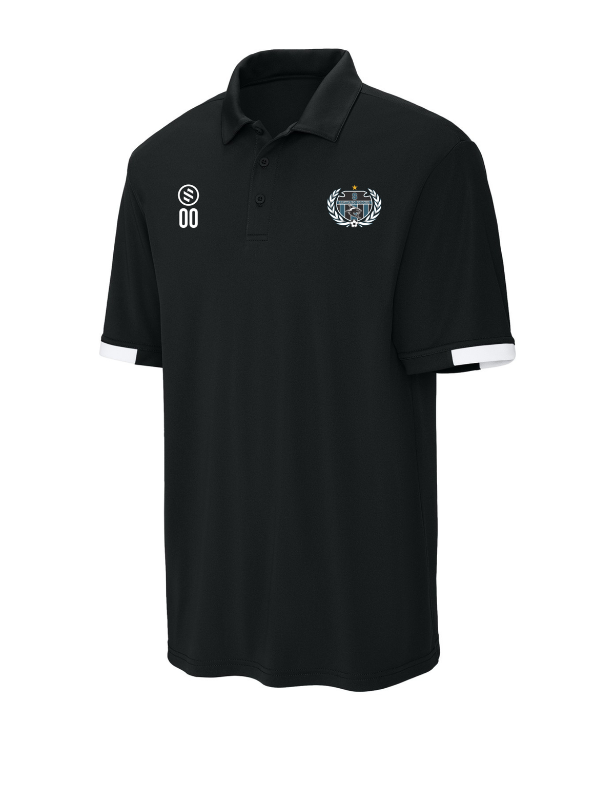 Santiago Soccer HS - Core Performance Polo - Men's - Black/ White