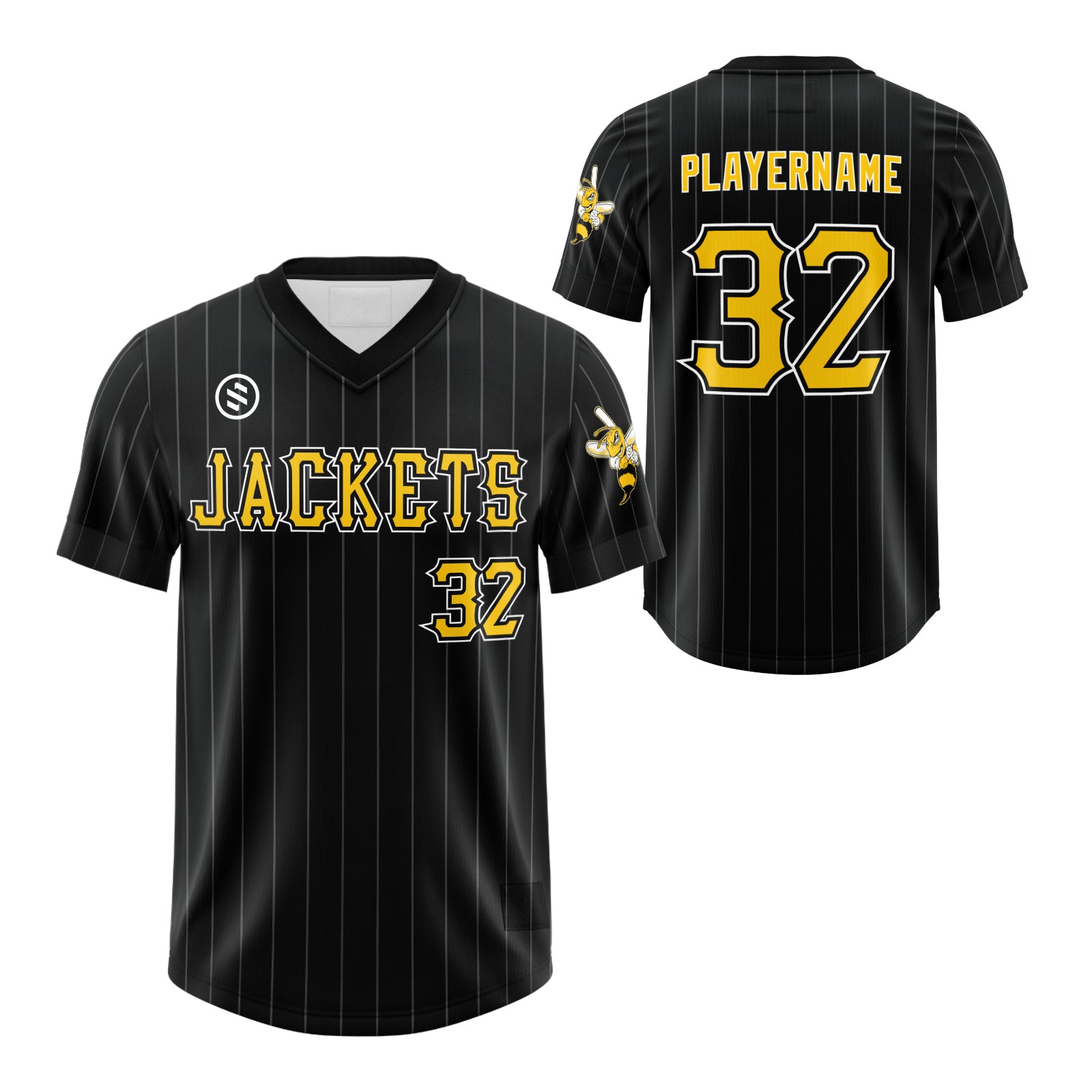 Yellow Jackets - Black Baseball Jersey