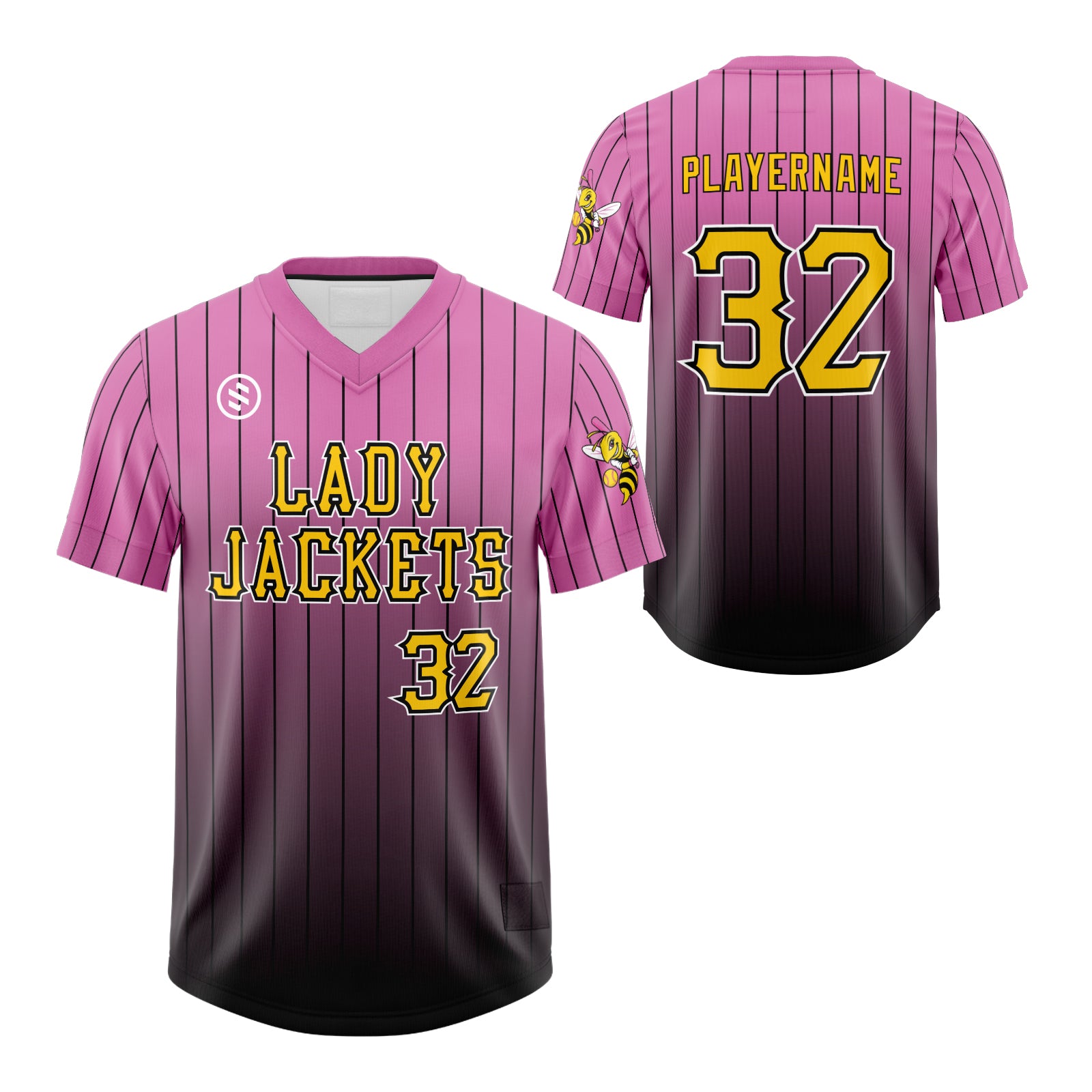 Lady Jackets - Pink/Black Baseball Jersey
