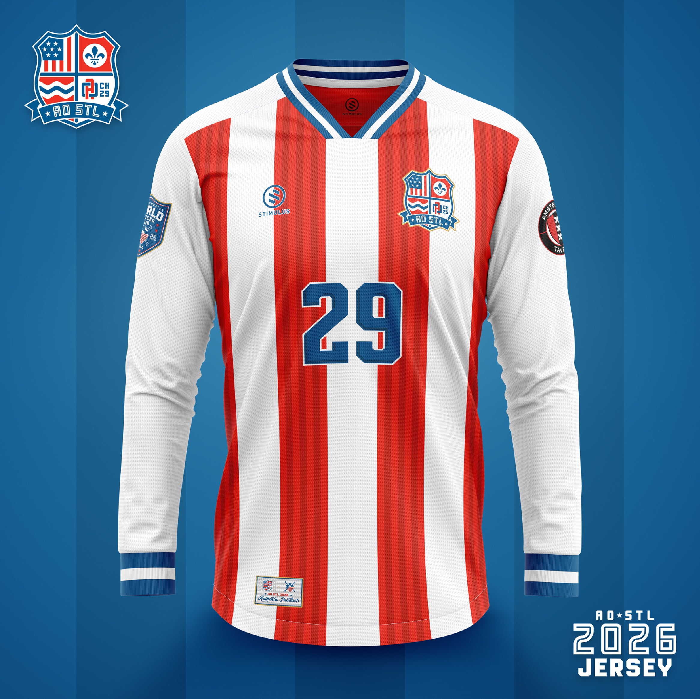 American Outlaws St. Louis - Red & White Long Sleeve Jersey