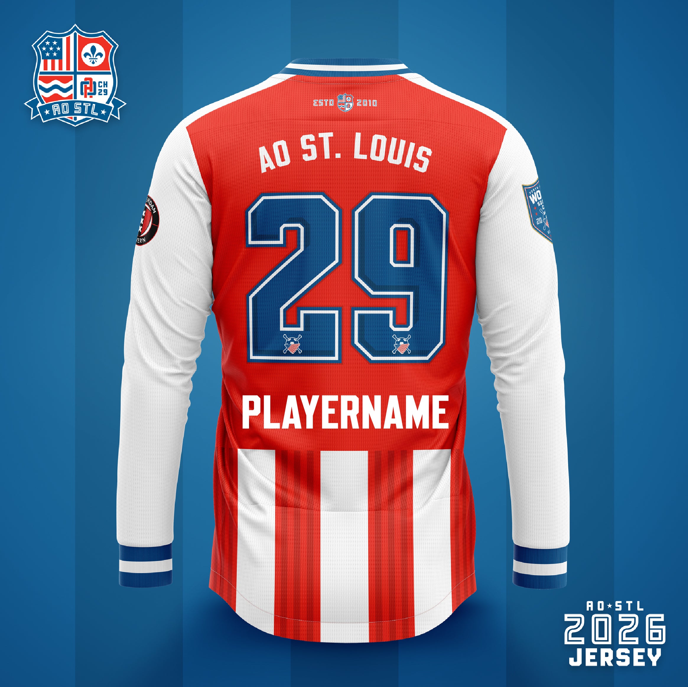 American Outlaws St. Louis - Red & White Long Sleeve Jersey