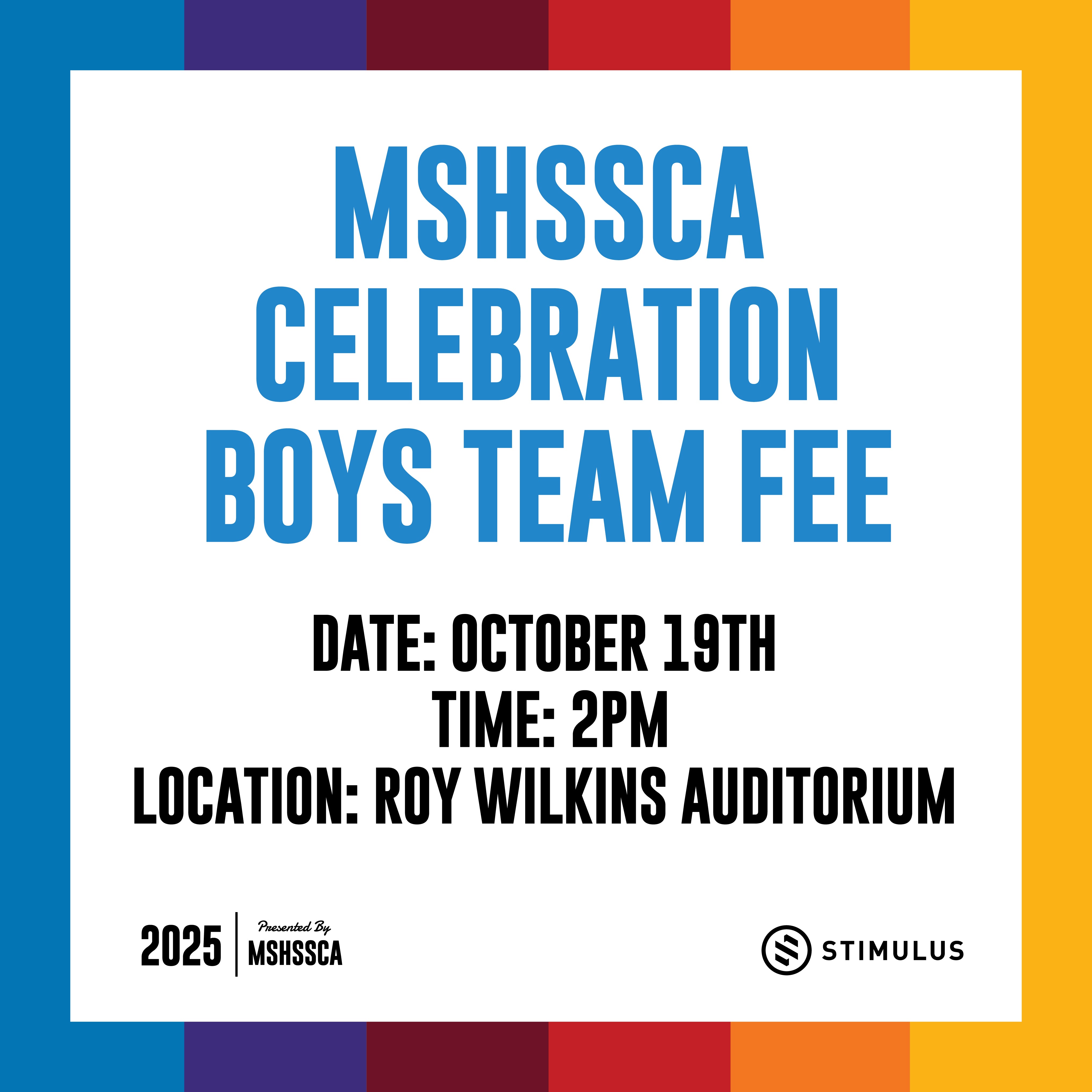 MSHSSCA - Celebration TEAM Fee - Boys (Copy)