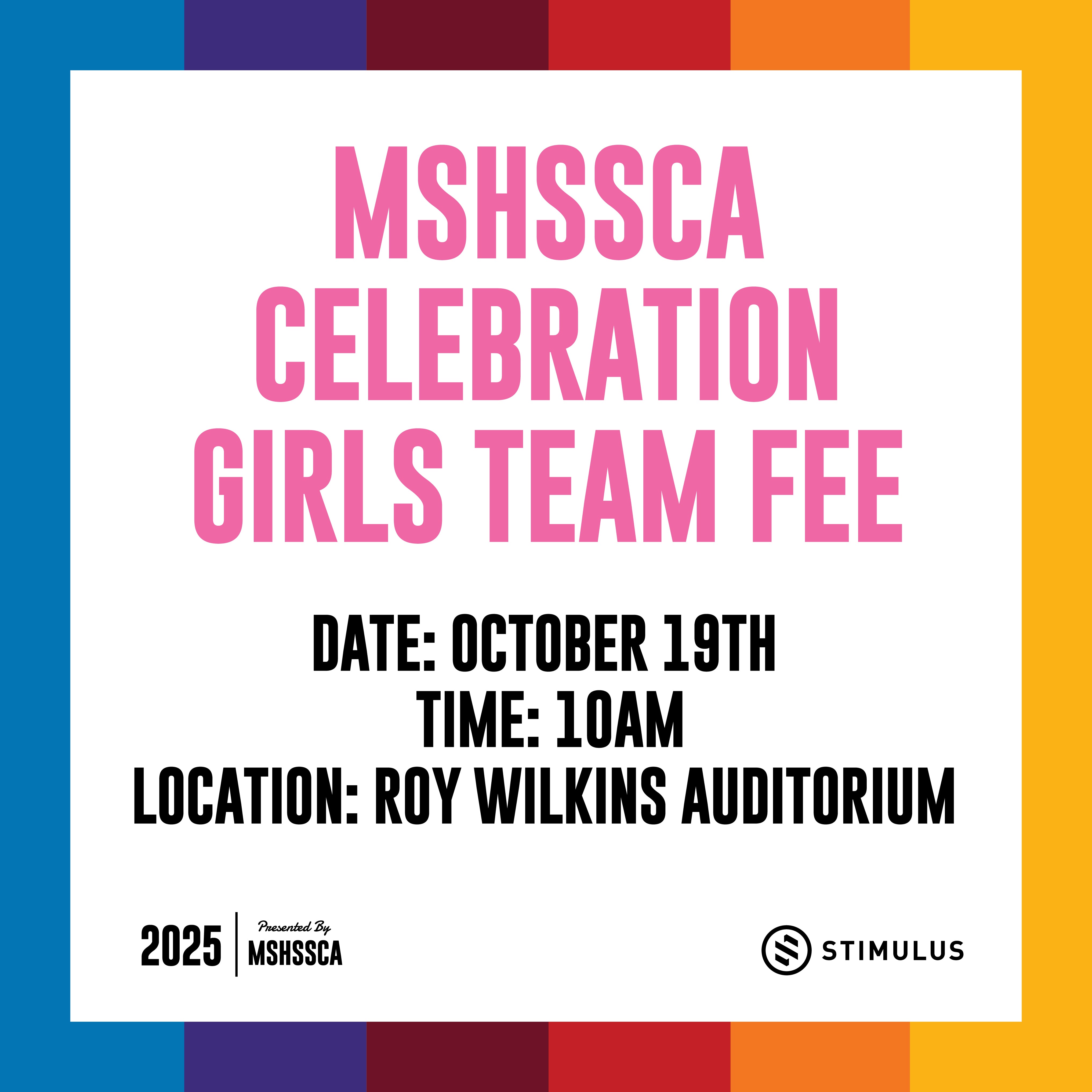 MSHSSCA - Celebration TEAM Fee - Girls (Copy)