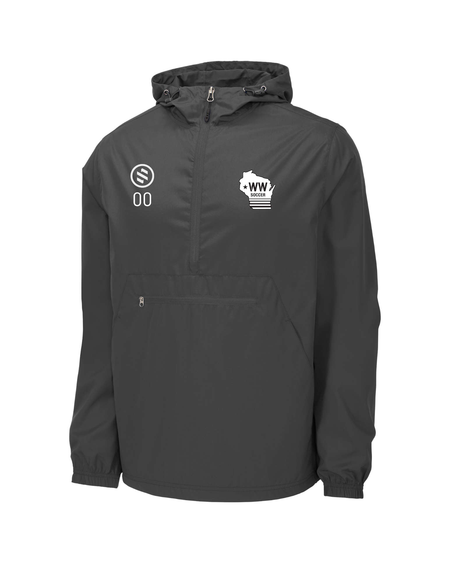Western Wisconsin Coaches - Performance Windbreaker - Adult - Graphite Grey