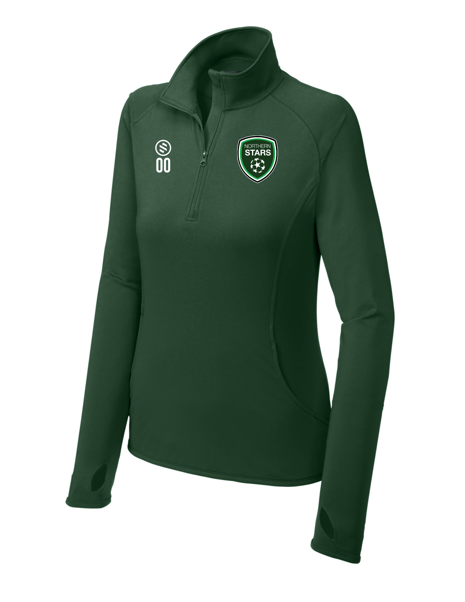Northern Stars - 1/4-Zip Pullover - Women's - Forest Green
