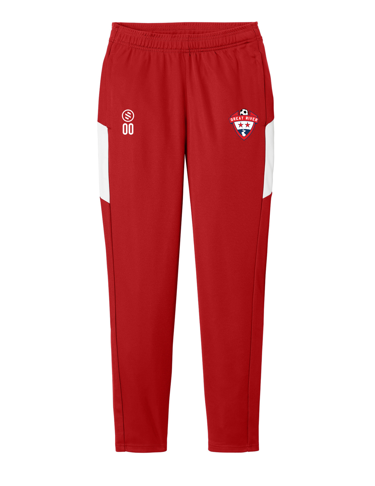 Great River SC - ProFit Tapered Pant - Women's - Deep Red/ White