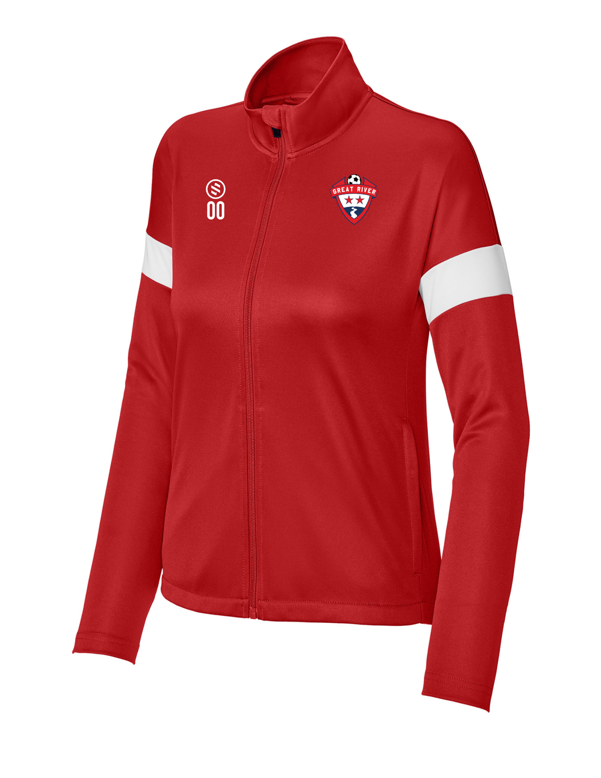 Great River SC - ProFit Full-Zip Jacket - Women's - Deep Red/ White
