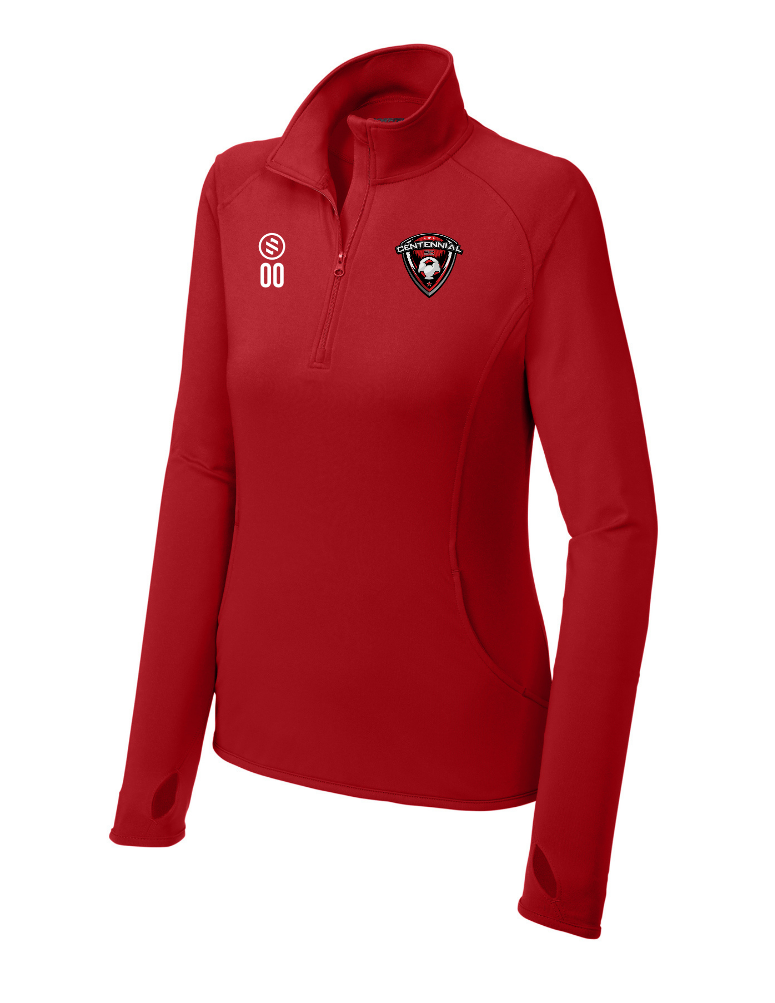 Centennial SC Coaches - 1/4-Zip Pullover - Women’s - True Red