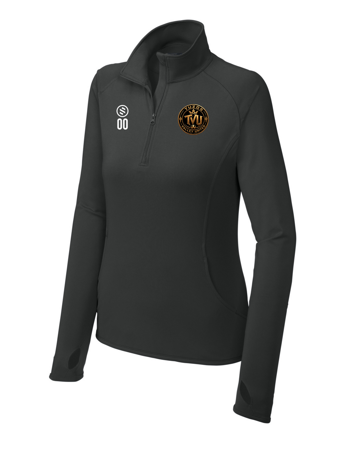 Tuzos Valley United - LST850 - 1/4-Zip Pullover - Women's - Charcoal Grey