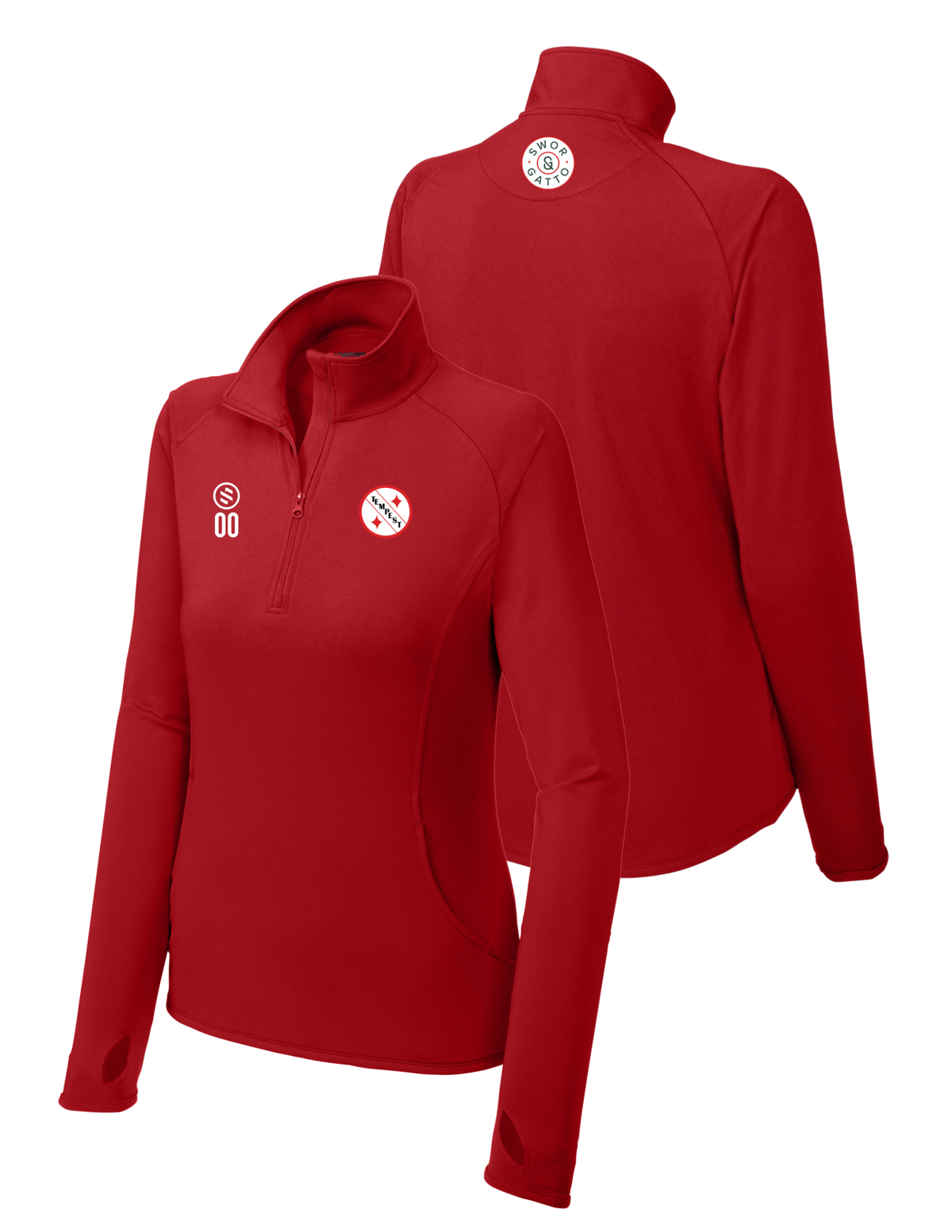 Tempest FC - 1/4-Zip Pullover - Women's - True Red