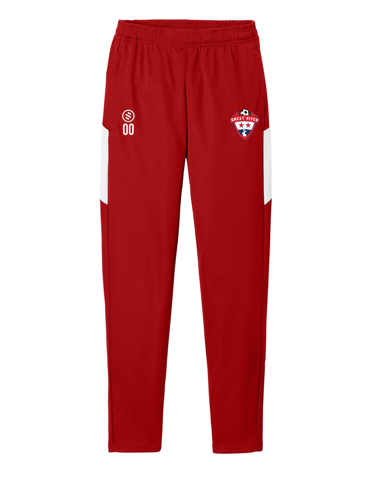 Great River SC - ProFit Tapered Pant - Men's - Deep Red/ White