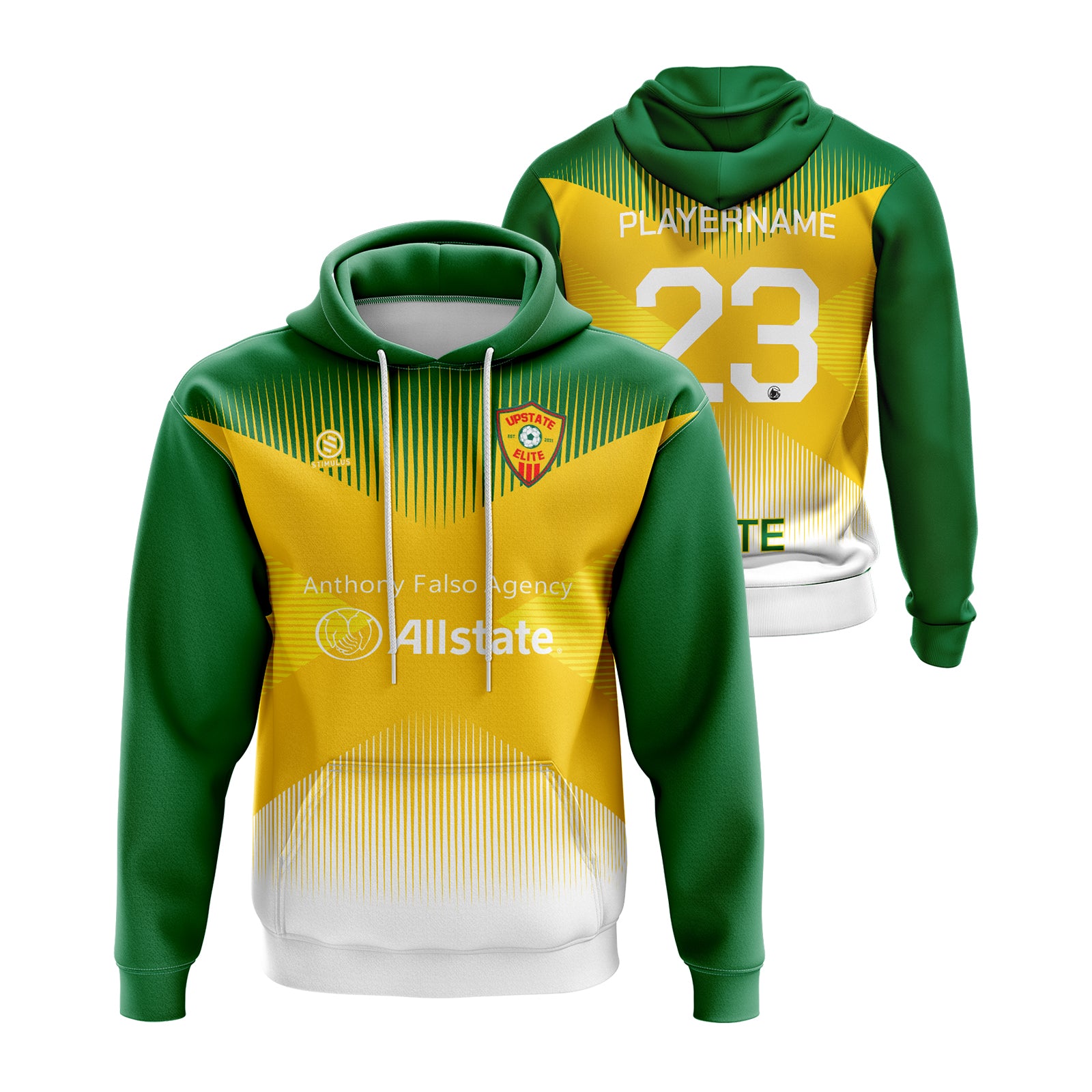 Upstate Elite  - Green/Yellow Hoodie