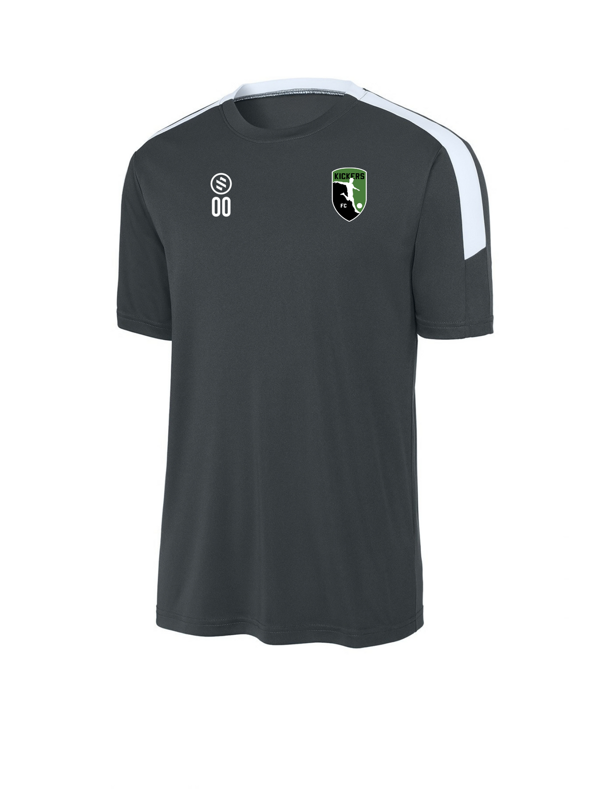 Kickers FC Coaches - Competitor Crew Tee - Adult - Iron Grey/ White