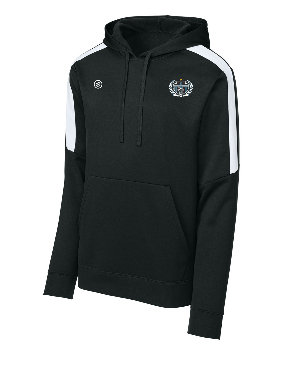 Santiago Soccer HS - Performance Stripe Hoodie - Adult - Black/ White