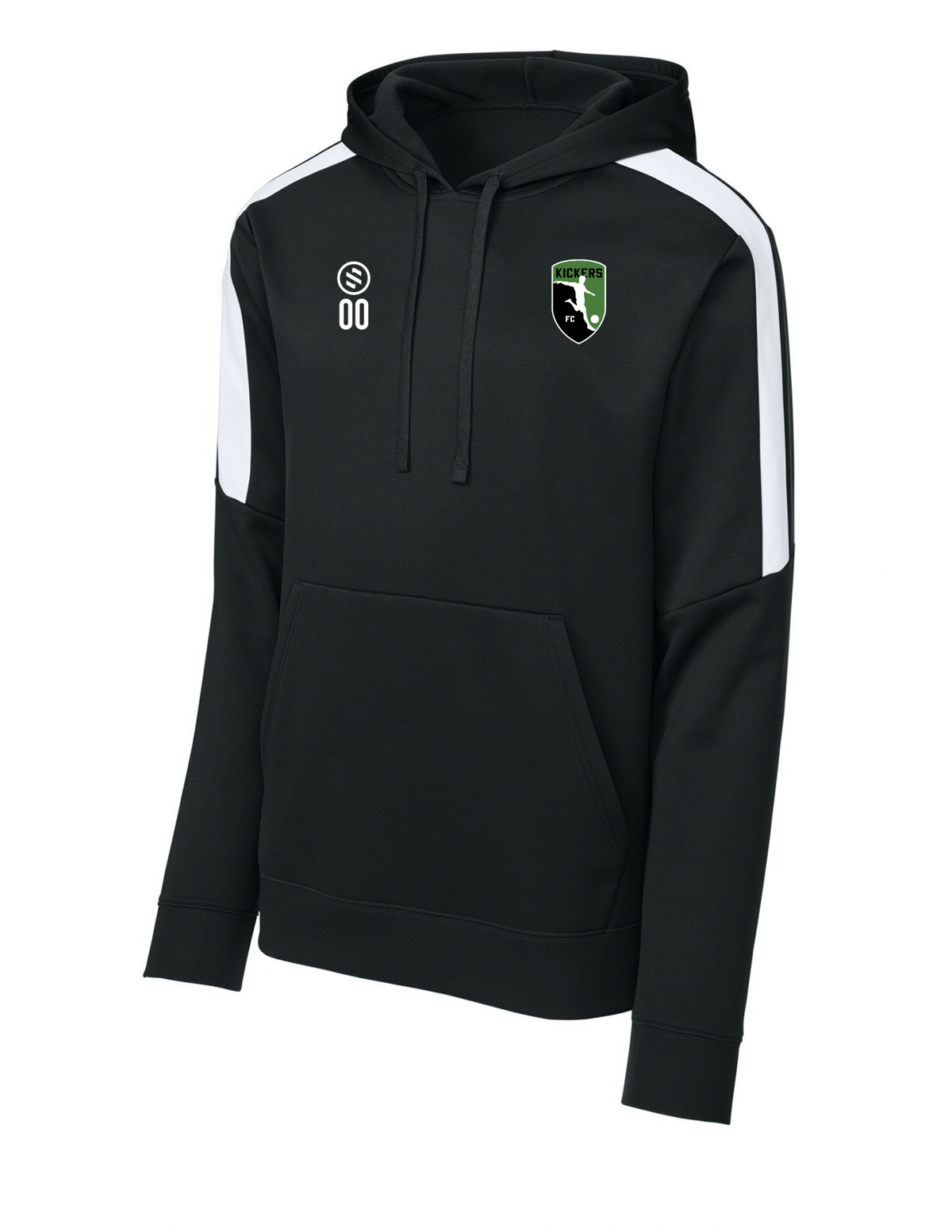 Kickers FC Coaches - Performance Stripe Hoodie - Adult - Black/ White