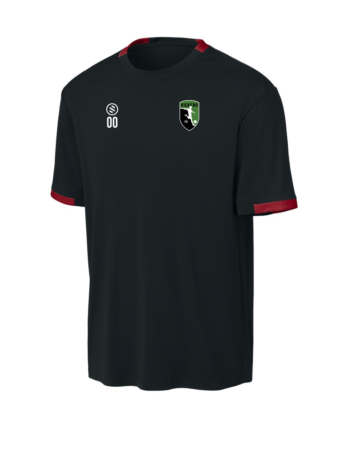 Kickers FC Coaches - Core Performance Tee - Adult - Black/ Deep Red