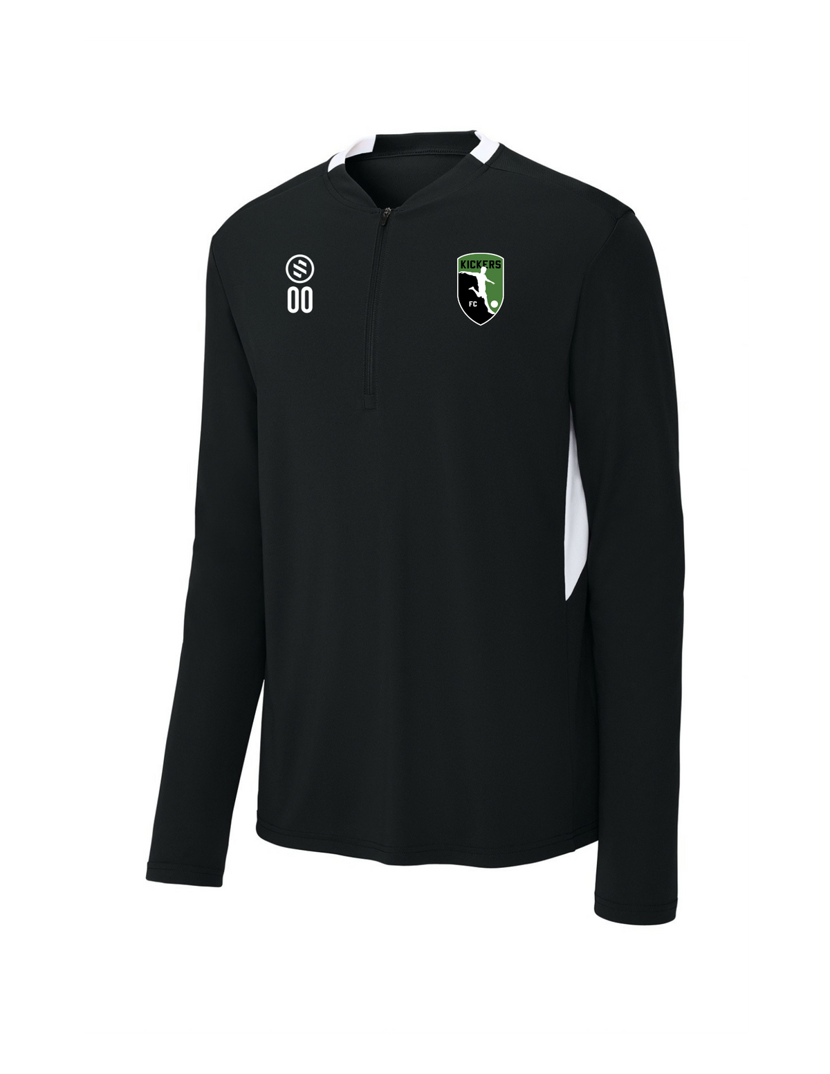 Kickers FC Coaches - Club 1/4-Zip Pullover - Black/ White