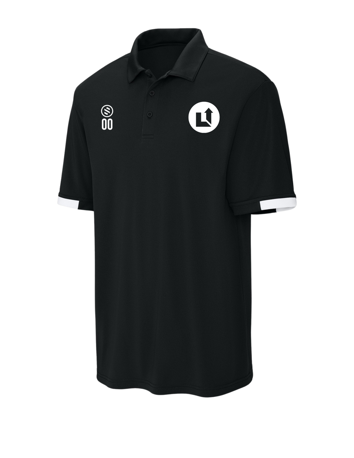 Level Up - Core Performance Polo - Black/ White