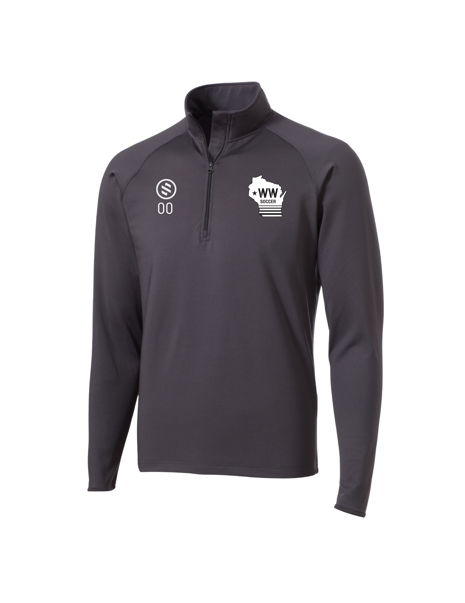Western Wisconsin Coaches - 1/4-Zip Pullover - Men’s - Charcoal Grey