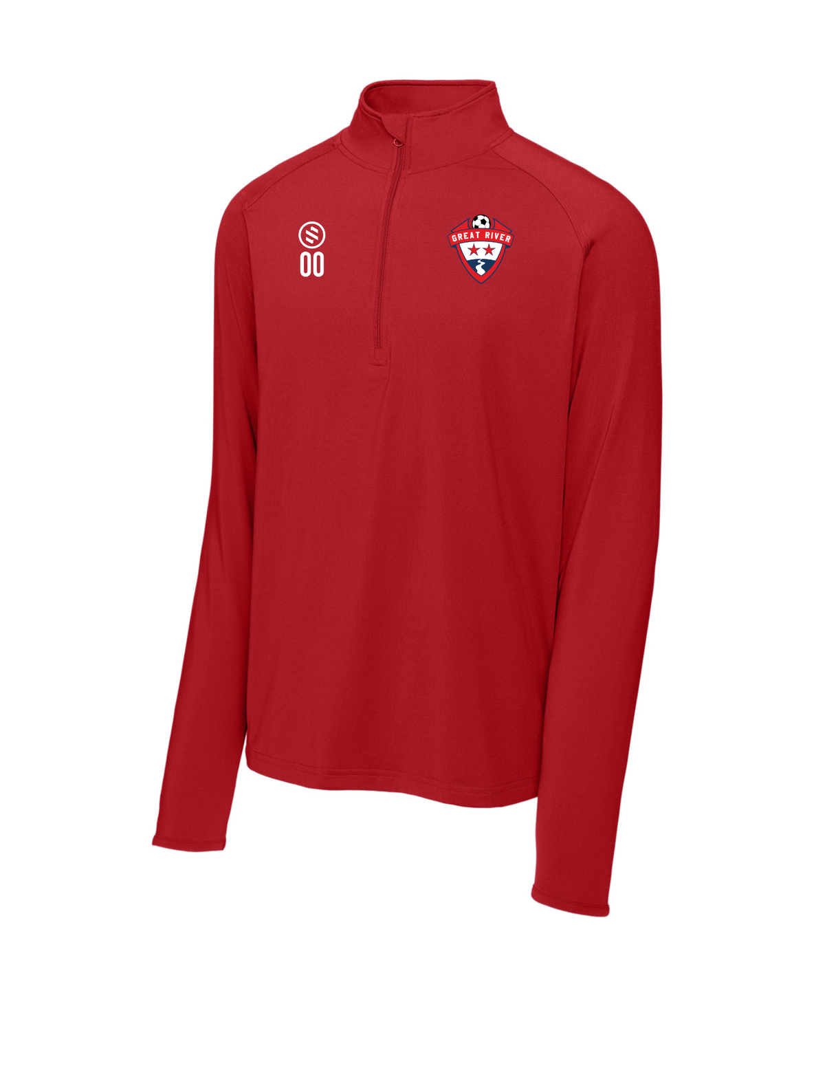 Great River SC - 1/4 Zip Pullover Men's - True Red