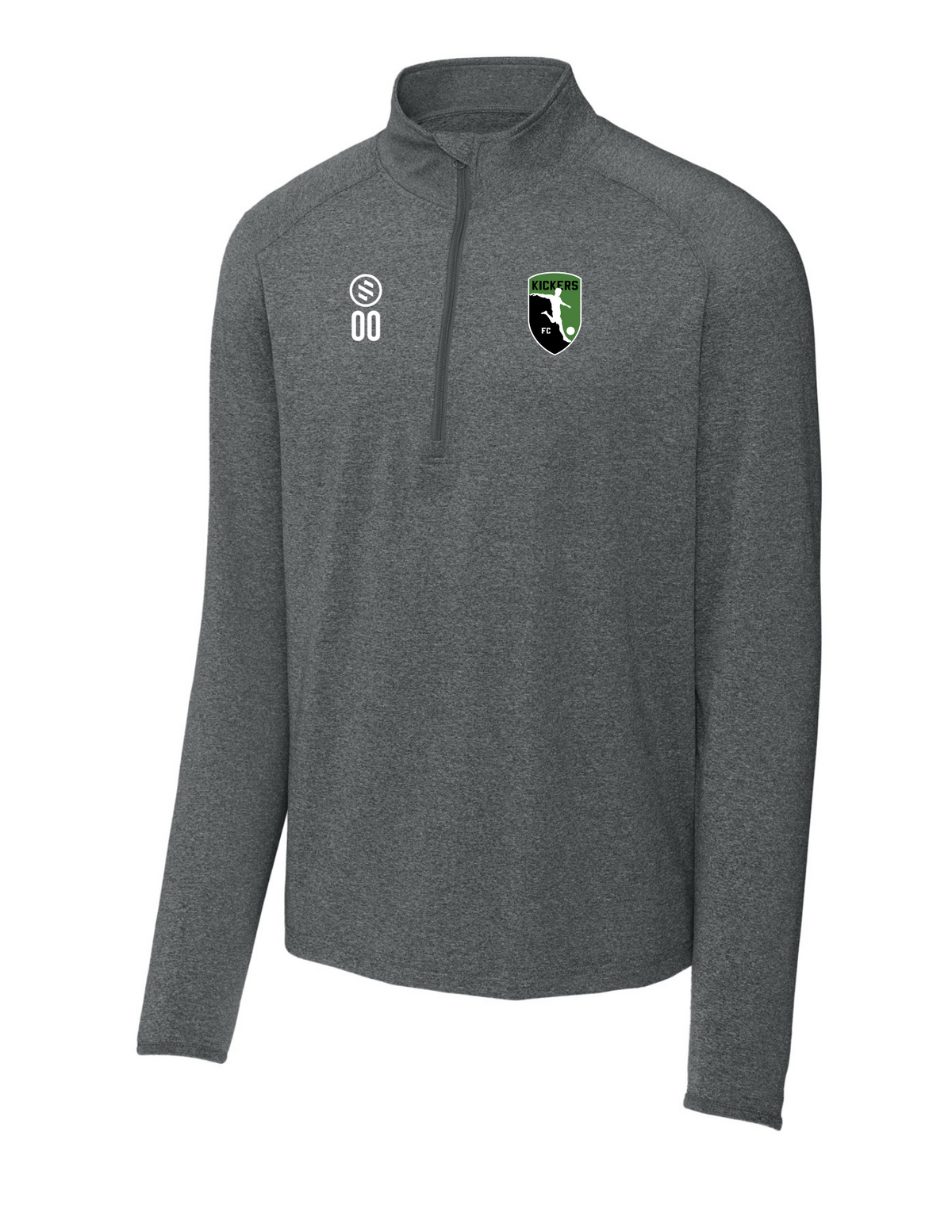 Kickers FC Coaches - 1/4-Zip Pullover - Men’s - Charcoal Heather Grey