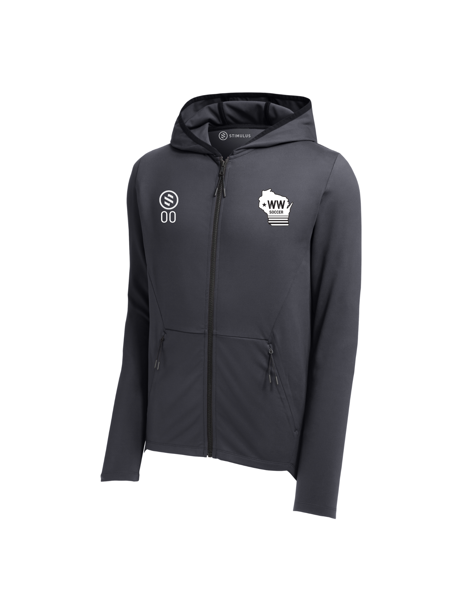 Western Wisconsin Coaches - Performance Zip Hoodie – Men’s - Graphite
