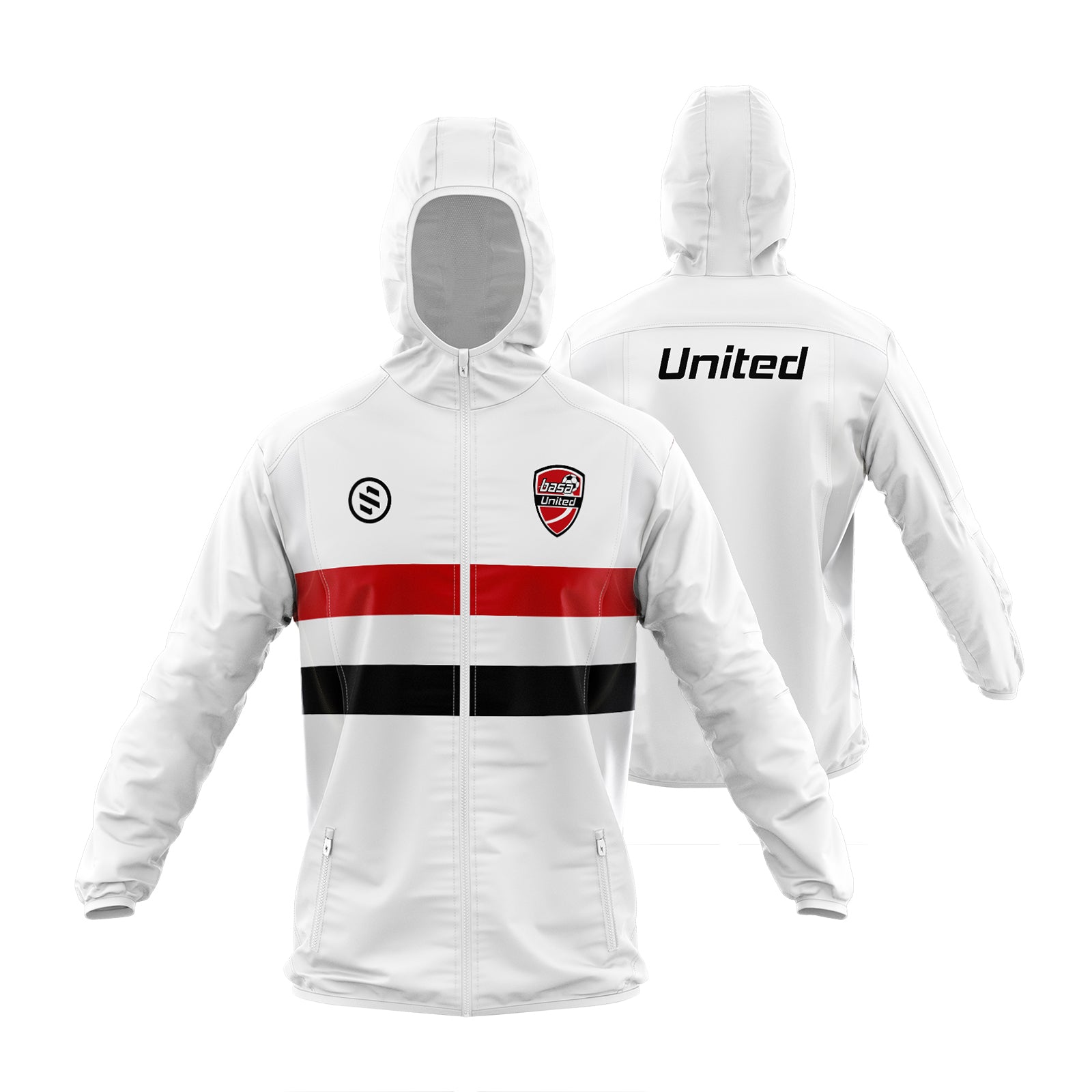 BASA United -White Blue Rain Jacket