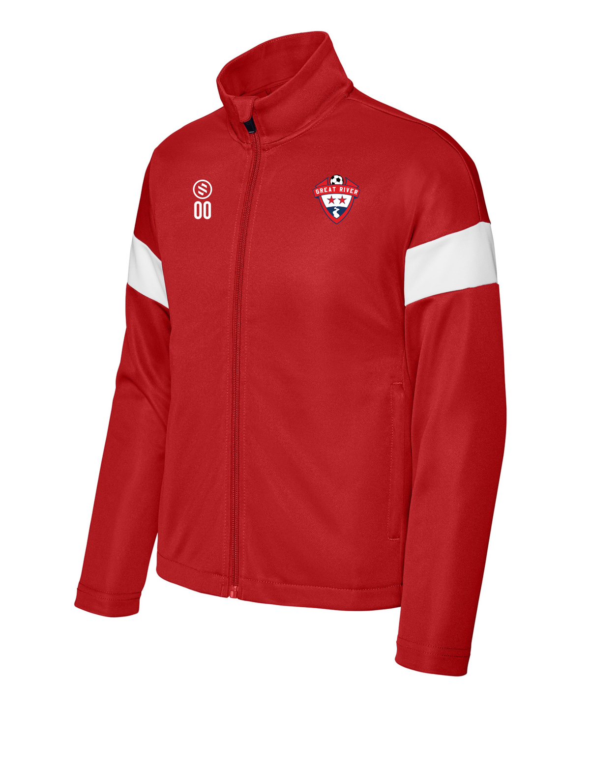 Great River SC - ProFit Full-Zip Jacket - Youth - Deep Red/ White