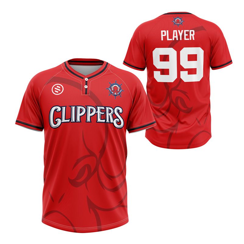 Batavia Clippers - Red Baseball Jersey